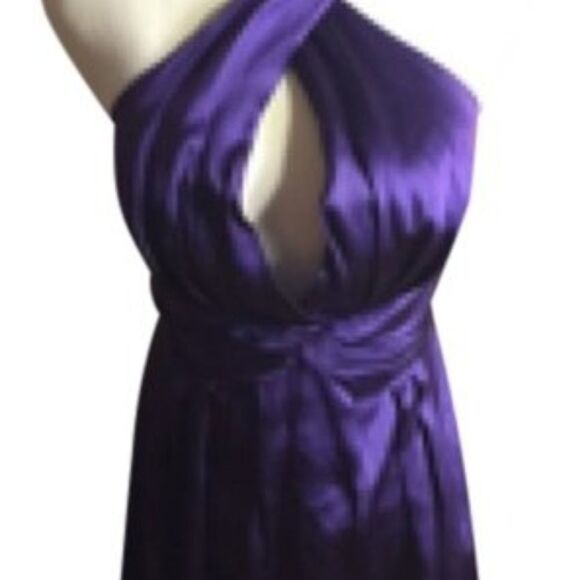 Armani Xchg Silk Royal Purple Cocktail Dress Sz 2 - Picture 2 of 8